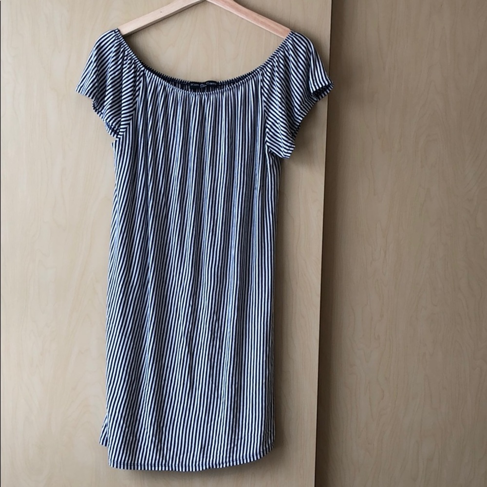 Navy & White Striped Coverup Tunic - Kim & Cami M